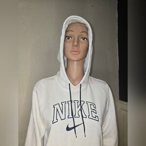 Nike Vrsty Girl’s Navy Logo White Hoodie  Size Large